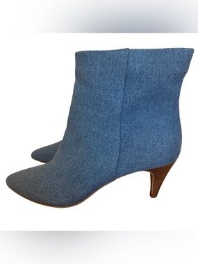 NWOB Dolce Vita Anthologie Women's Dee Boots Denim Booties Kitten Heel Pull On